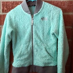 North Face Mint Green Fleece Girls Jacket